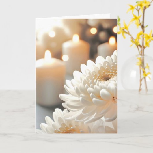 Sympathy Candle en Chrysanthemum Kaart (Gele Bloem)