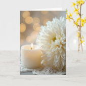 Sympathy Candle en Chrysanthemum Kaart (Gele Bloem)