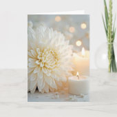 Sympathy Candle en witte chrysant Kaart (Voorkant)