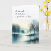 Sympathy Card "all that stays is gratitude & love" Kaart (Gele Bloem)