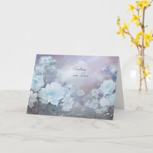 Sympathy Card Blauw Bloemen Verzenden van onze Lie Kaart (Gele Bloem)
