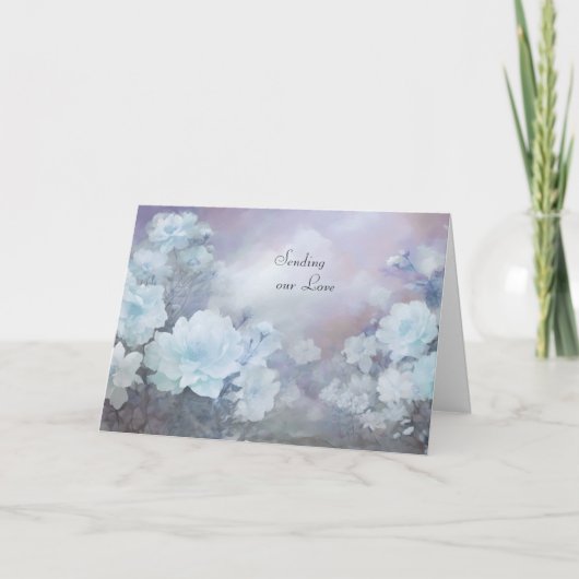 Sympathy Card Blauw Bloemen Verzenden van onze Lie Kaart (Voorkant)