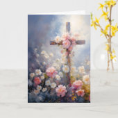 Sympathy Card Floral Cross Kaart (Gele Bloem)