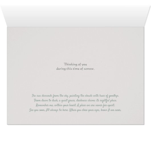 Sympathy Card met een zorgzaam vers (Binenzijde Horizontaal (Onderkant))