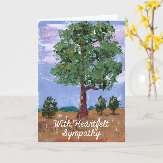 Sympathy Card Oak Tree Kaart (Gele Bloem)