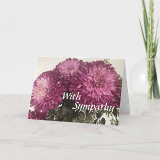 Sympathy Card - Paarse Mums (5x7) Blank Binnenin Kaart