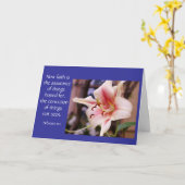 Sympathy Card Pink Lily Bloom Bijbelvers over gelo Kaart (Gele Bloem)