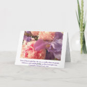 Sympathy Card, Pioenschappen en Columbine in de re Kaart (Achterkant)