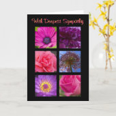 Sympathy Card - roze paarse bloemen Kaart (Gele Bloem)