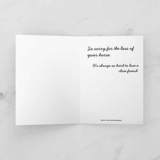 Sympathy Card - Verlies van het paard Kaart (Binnen)