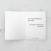 Sympathy Card - Verlies van hond Kaart (Binnen)