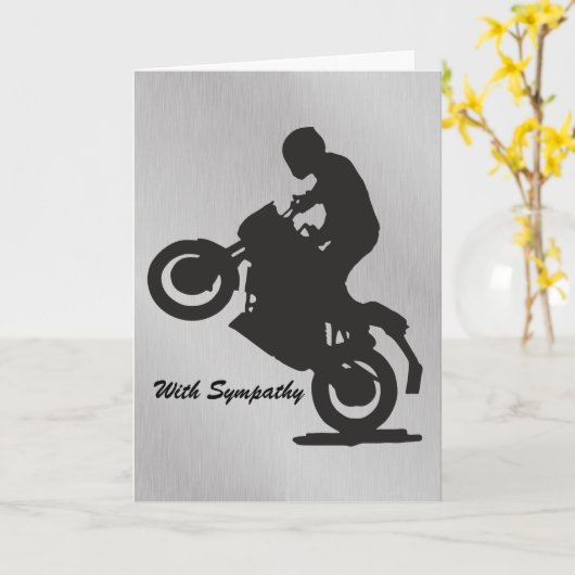 Sympathy Card voor een motorrijder Kaart (Gele Bloem)
