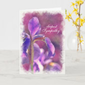 Sympathy Card Waterverf Paarse Iris Doordacht Kaart (Gele Bloem)