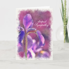 Sympathy Card Waterverf Paarse Iris Doordacht Kaart