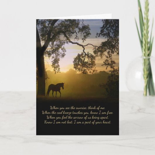 Sympathy Card with Horse and Spiritual Poem Kaart (Voorkant)