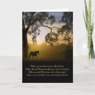 Sympathy Card with Horse and Spiritual Poem Kaart