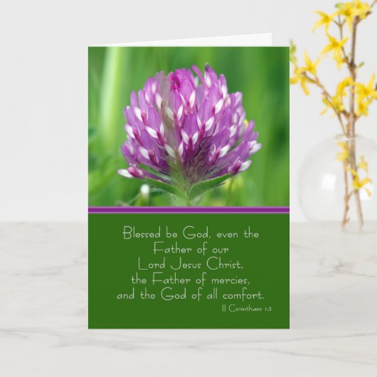 Sympathy Card With Wild Red Clover Kaart (Gele Bloem)