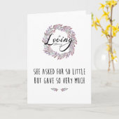 Sympathy Card "Ze vroeg om zo weinig" Kaart (Gele Bloem)