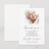 Sympathy Custom Fotobegrafenis Bedankkaart (Voorkant / Achterkant)