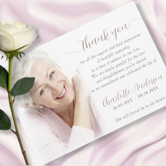 Sympathy Custom Photo Funeral Thank You Card Bedankkaart