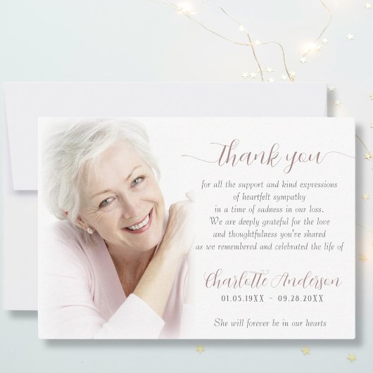 Sympathy Custom Photo Funeral Thank You Card Bedankkaart