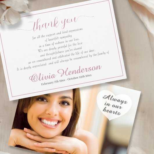 Sympathy Custom Photo Funeral Thank You Card Bedankkaart