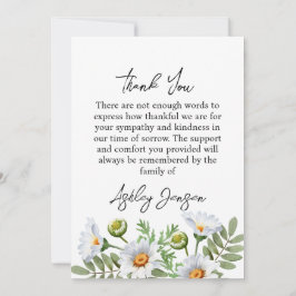 Sympathy Daisy Photo Thank You Card Bedankkaart