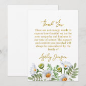 Sympathy Daisy Thank You Card Bedankkaart (Voorkant / Achterkant)
