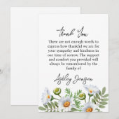 Sympathy Daisy Thank You Card Bedankkaart (Voorkant / Achterkant)