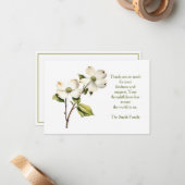 Sympathy Dogwood Bedankt Notecard Notitiekaartje (Voorkant / Achterkant in situ)