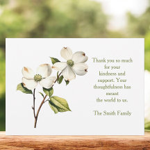 Sympathy Dogwood Bedankt Notecard