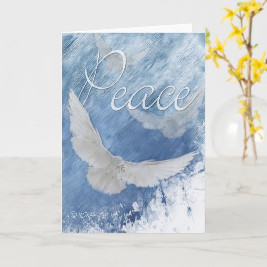 Sympathy Dove-Peace Kaart (Gele Bloem)