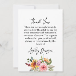 Sympathy Floral Photo Funeral Thank You Card Bedankkaart