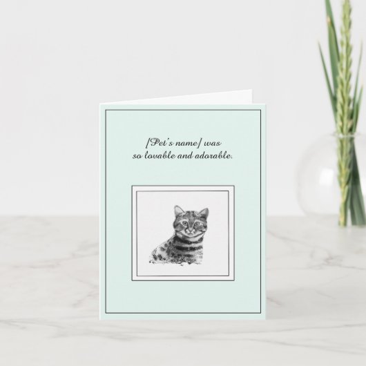 Sympathy for a Bengal Cat Folded Greeting Card Kaart (Voorkant)
