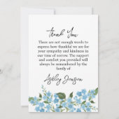 Sympathy Forget me not Photo Thank You Card Bedankkaart (Achterkant)