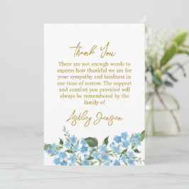 Sympathy Forget me not Thank You Card Bedankkaart