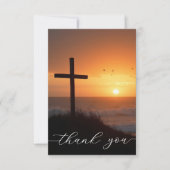 Sympathy Funeral Memorial Cross at Ocean Bedankkaart (Voorkant)