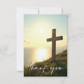 Sympathy Funeral Memorial Cross at Sunrise Bedankkaart (Voorkant)