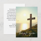 Sympathy Funeral Memorial Cross at Sunrise Bedankkaart (Voorkant / Achterkant)