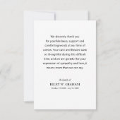 Sympathy Funeral Memorial Cross Sunrise Ocean Bedankkaart (Achterkant)