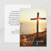 Sympathy Funeral Memorial Cross Sunrise Ocean Bedankkaart (Voorkant / Achterkant)