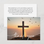 Sympathy Funeral Memorial Cross Sunrise Ocean Bedankkaart (Voorkant / Achterkant)