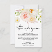 Sympathy Funeral Memorial Floral Bedankkaart (Voorkant)