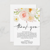 Sympathy Funeral Memorial Floral Bedankkaart (Voorkant / Achterkant)