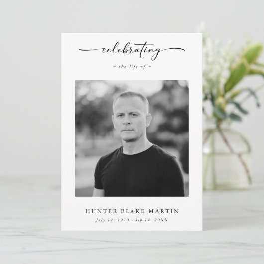 Sympathy Funeral Memorial Service Obituary Photo Programmakaart (Staand voorkant)