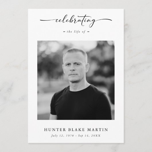 Sympathy Funeral Memorial Service Obituary Photo Programmakaart (Voorkant)