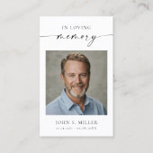 Sympathy Funeral Photo Memorial Prayer Card Visitekaartje (Voorkant)