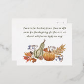 Sympathy Gift card for Thanksgiving Folie Feestdagen Briefkaart (Voorkant / Achterkant)