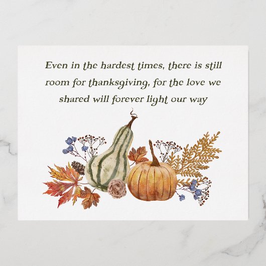 Sympathy Gift card for Thanksgiving Folie Feestdagen Briefkaart (Voorkant)