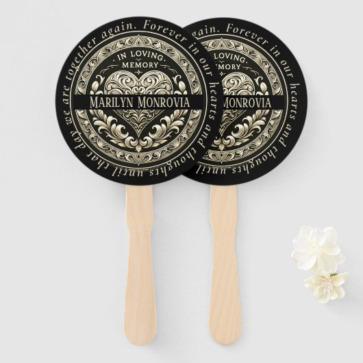 Sympathy Gift, Memorial Gift Handwaaier (Voorkant en achterkant)